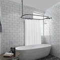 Utopia Alley Utopia Alley HP2BK 26 x 54 in. Aluminum Hoop Shower Rod with Ceiling Support for Clawfoot Tub; Black HP2BK